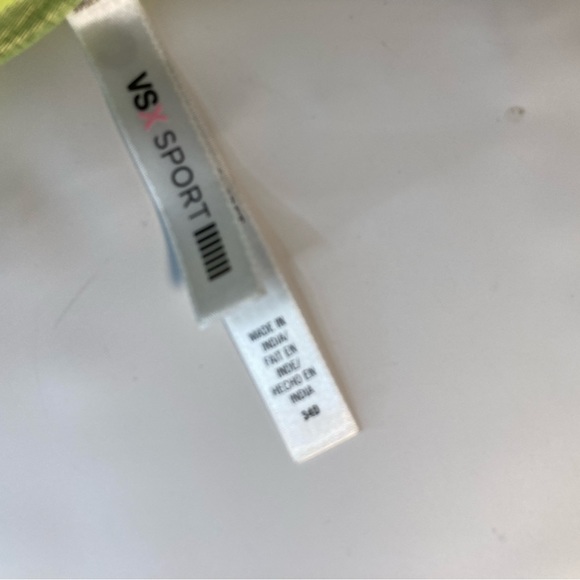 Vsx sport Victoria secret zip front sports bra 34 D neon yellow grey - Picture 4 of 4